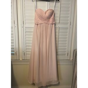 Azazie Yazmin size C bridesmaids dress pink/blush strapless chiffon